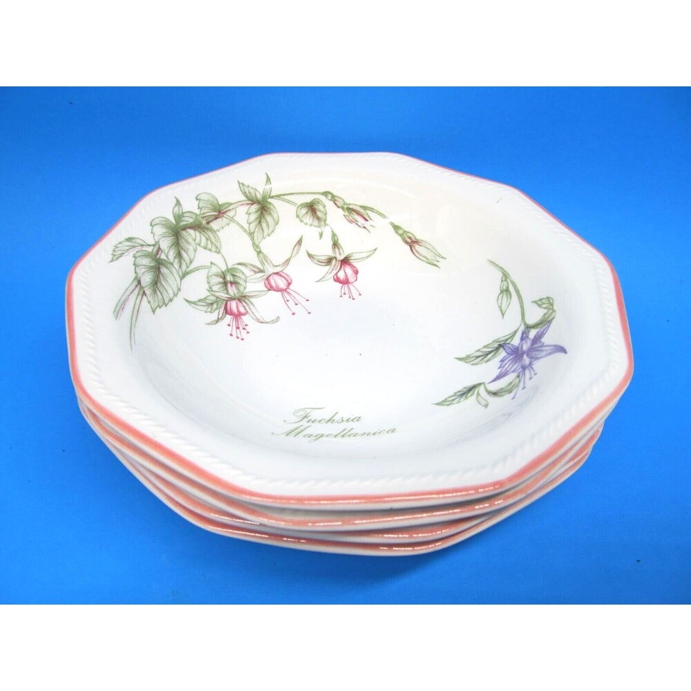 Churchill Secret Garden The Chartwell Collection 4 Floral 6 3/4" Cereal Bowls
